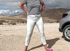 Pee in Light Pants Outdoor